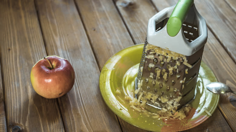 Apple and box grater