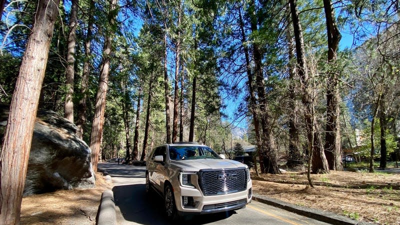 Only the scale of Yosemite National Park can make the GMC Yukon look small - Photo: Logan K. Carter