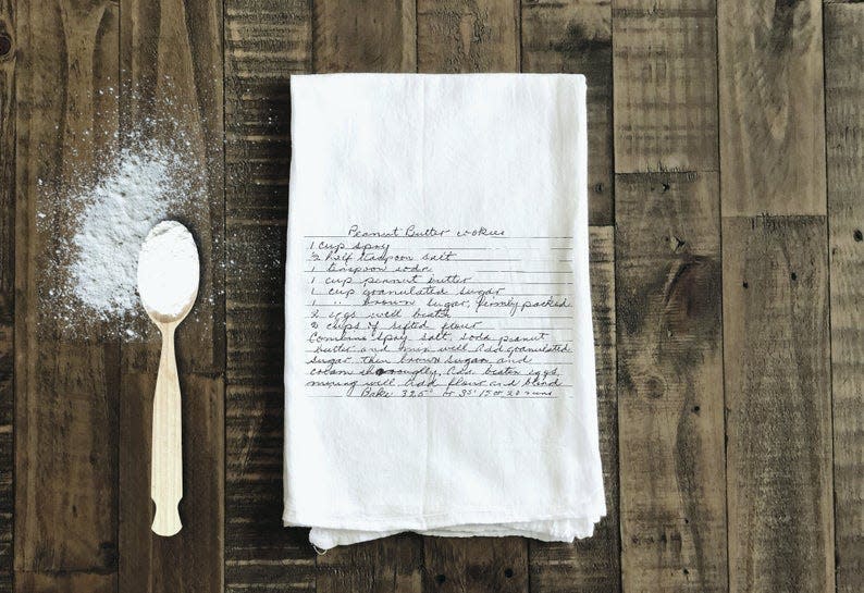 Family Recipe Tea Towel