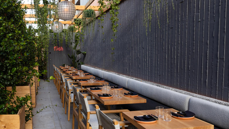 Fiish’s patio at Platform LA