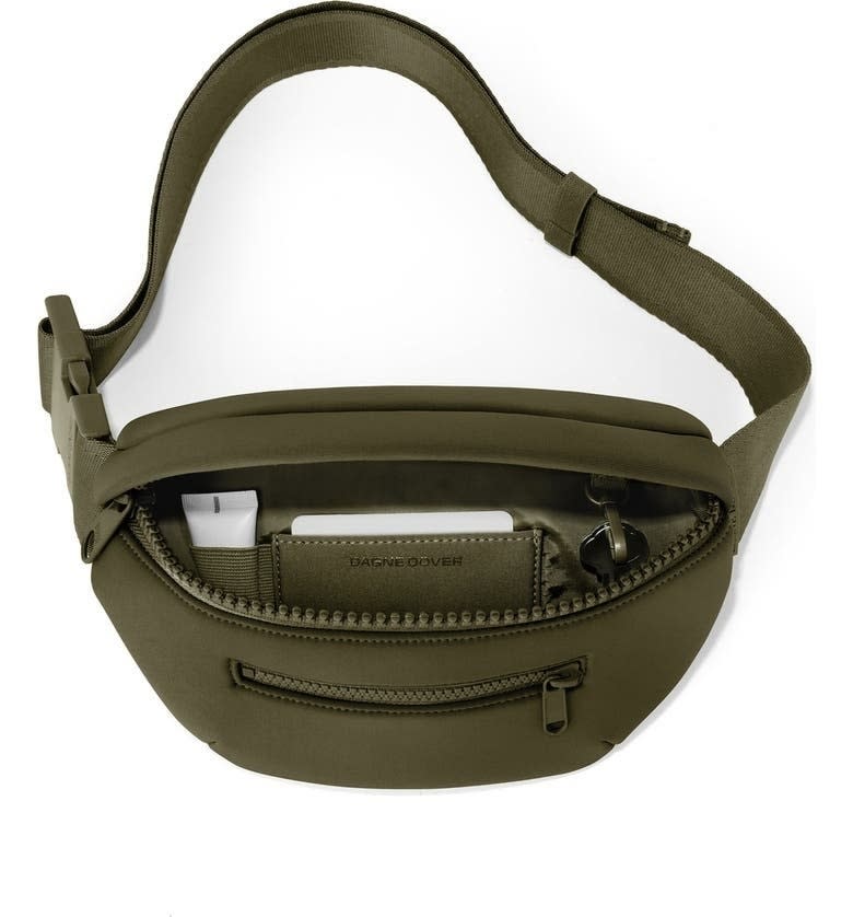 the green Dagne Dover belt bag