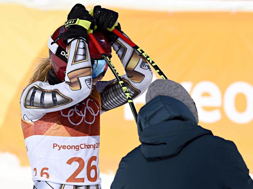 Ledecka could not hide her shock after taking gold (Getty)