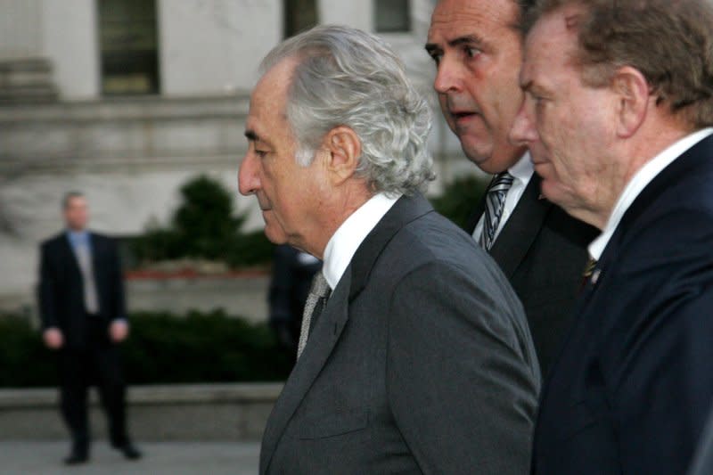 Bernard Madoff, pictured March 12, 2009, in New York, was sentenced to 150 years in prison on June 29, 2009. File Photo by Monika Graff/UPI