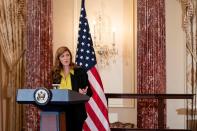 FILE PHOTO: Secretary of State Antony Blinken speaks on women's economic security in Washington