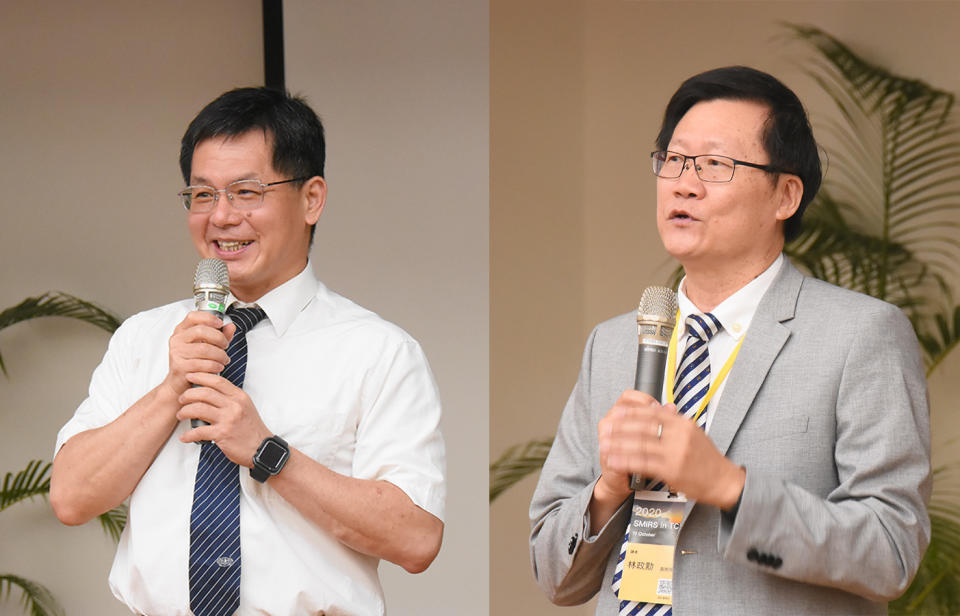 左圖：慈濟科技大學校長羅文瑞，右圖：台灣醫學影像暨放射科學學會理事長林政勳。