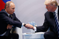 <p>JUL. 7, 2017 – President Donald Trump shakes hands with Russian President Vladimir Putin at the G20 Summit in Hamburg. (Photo: Evan Vucci/AP) </p>