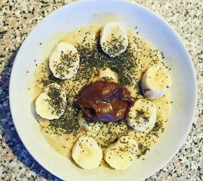 Haferbrei mit Nutella und Banane