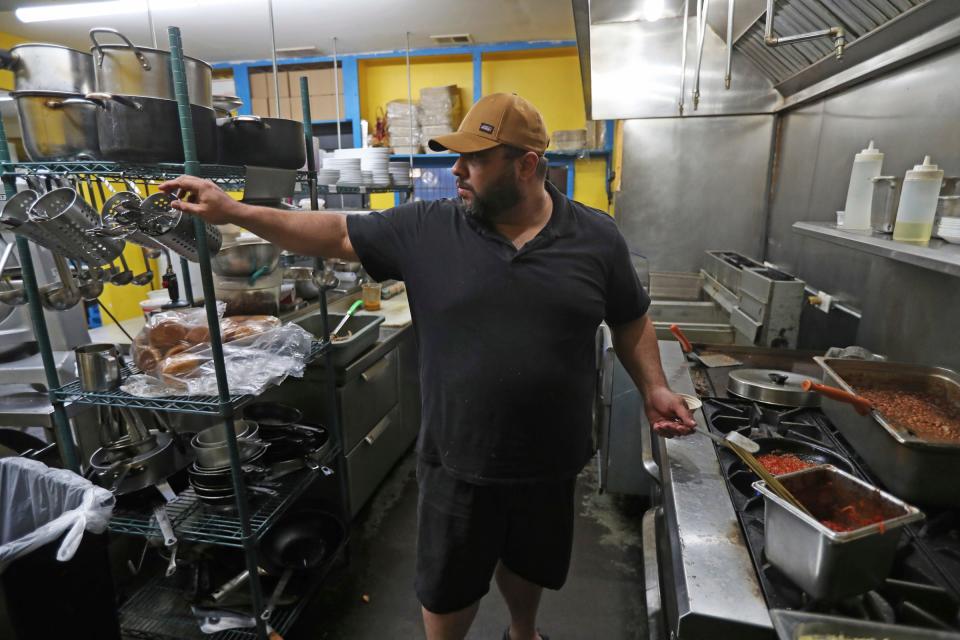 Owner and head chef Omar Anani works in the kitchen of Saffron De Twah in Detroit. The restaurant specializes in modern Moroccan food.