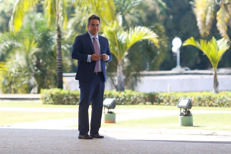 Brazilian senator Ciro Nogueira looks on after meeting with Brazil's President Jair Bolsonaro at the Planalto Palace