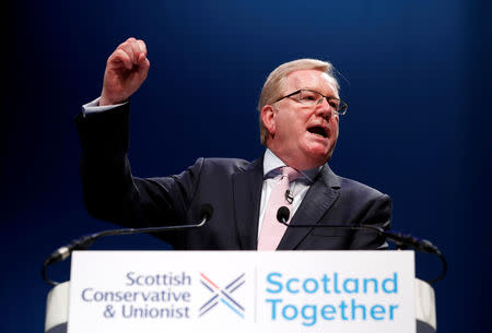 Jackson Carlaw speaks at the Scottish Conservative conference in Aberdeen, Scotland, Britain, May 3, 2019. REUTERS/Russell Cheyne