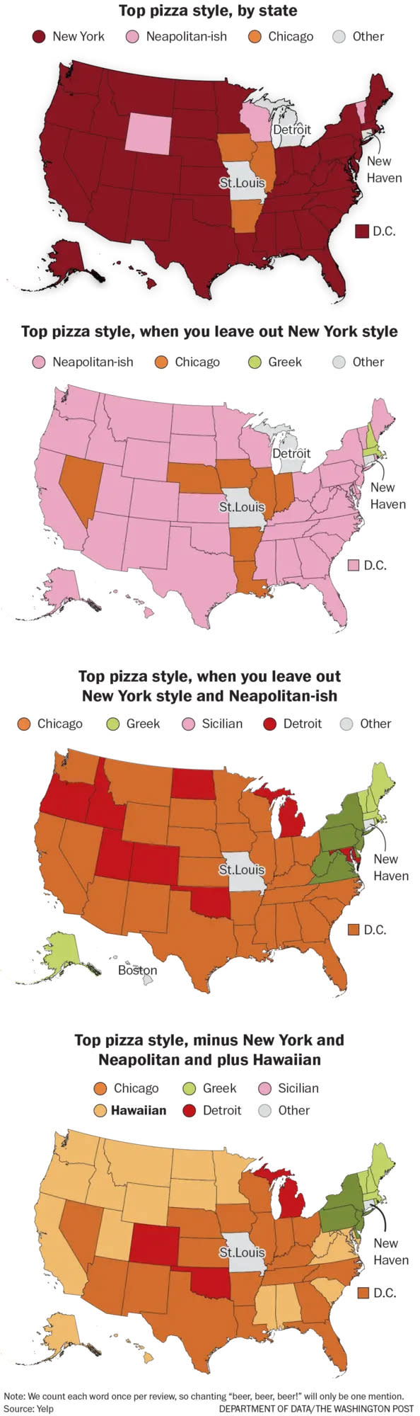 The most popular pizza style in every state, mapped