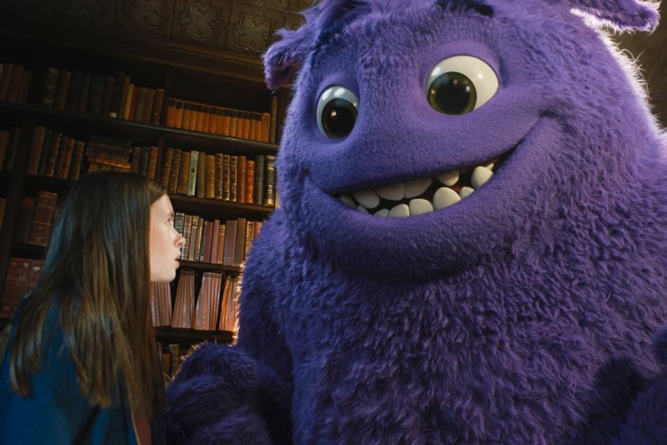 Cailey Fleming and an imaginary friend (voiced by Steve Carell) in ‘IF’ (Paramount Pictures)