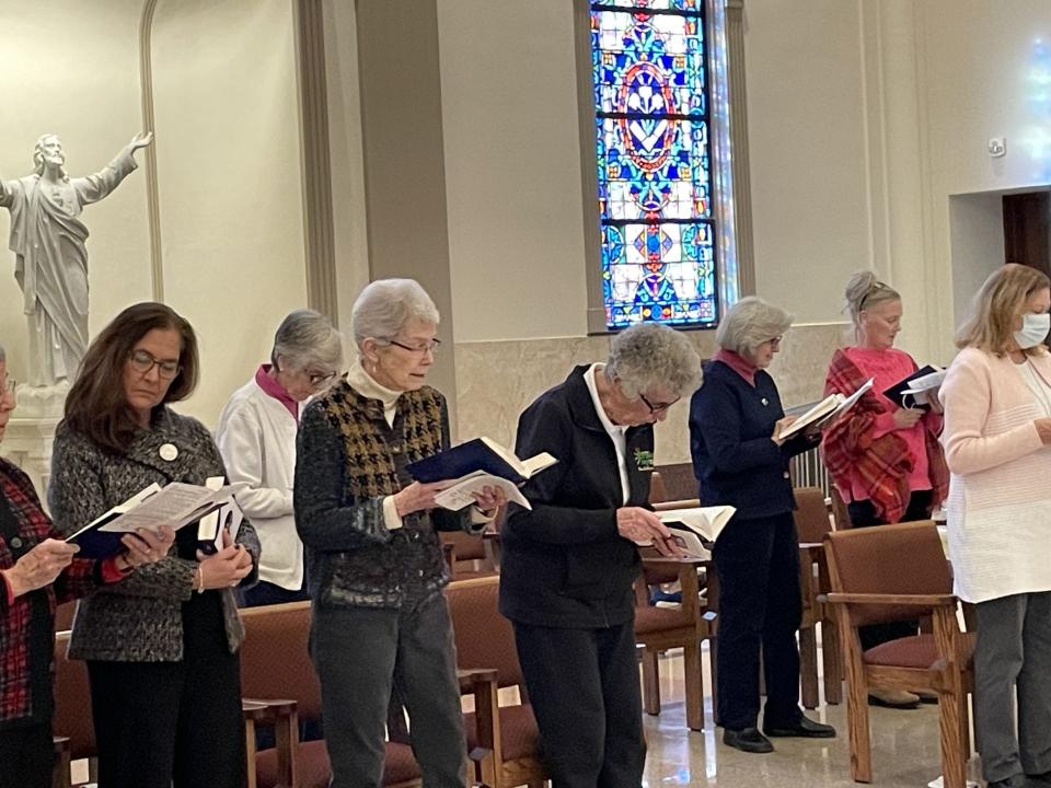 IHM Sisters and prayer service organizers are shown at Monday's service at the IHM Motherhouse.