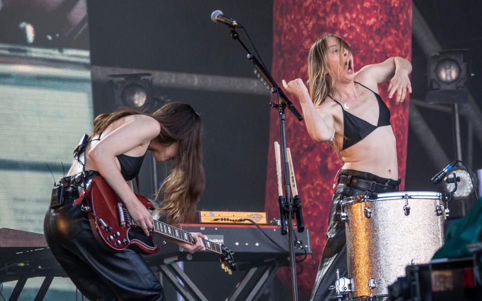 LA sister trio Haim proved their potential as future headliners - Joel C Ryan /AP