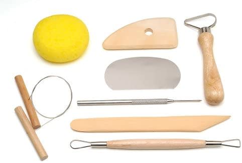 globeagle Ceramic Pottery Ribs Tool Sets 5 PCS Wood Pottery Tools Clay  Sculpting Ceramics Molding Tool Potters Rib Kits