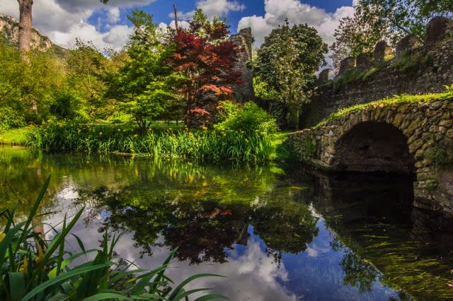 Romantic bridge on the river