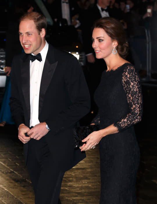 Prince William and Kate dressed in black at Royal Variety Performance