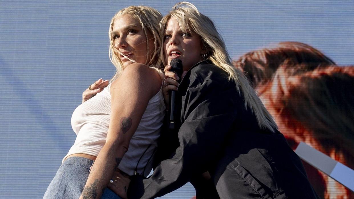 Kesha and Renee Rapp at Coachella