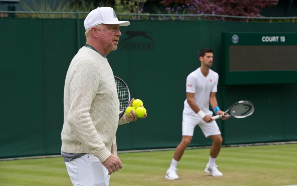 Novak Djokovic y su entrenador Boris Becker - Heathcliff O'Malley