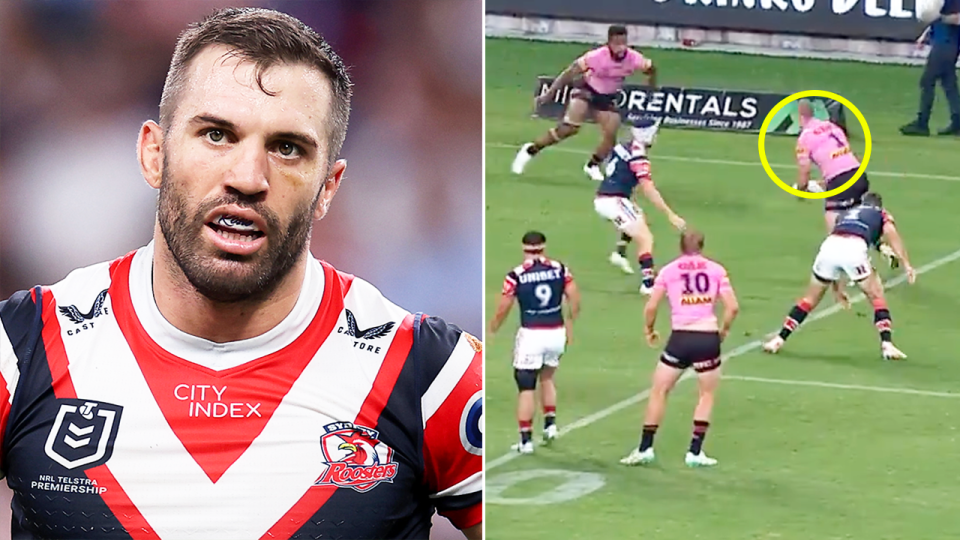 Dylan Edwards (pictured right) out performed James Tedesco (pictured left) as the pair duelled it out in a State of Origin audition. (Images: Getty Images/Fox Sports)