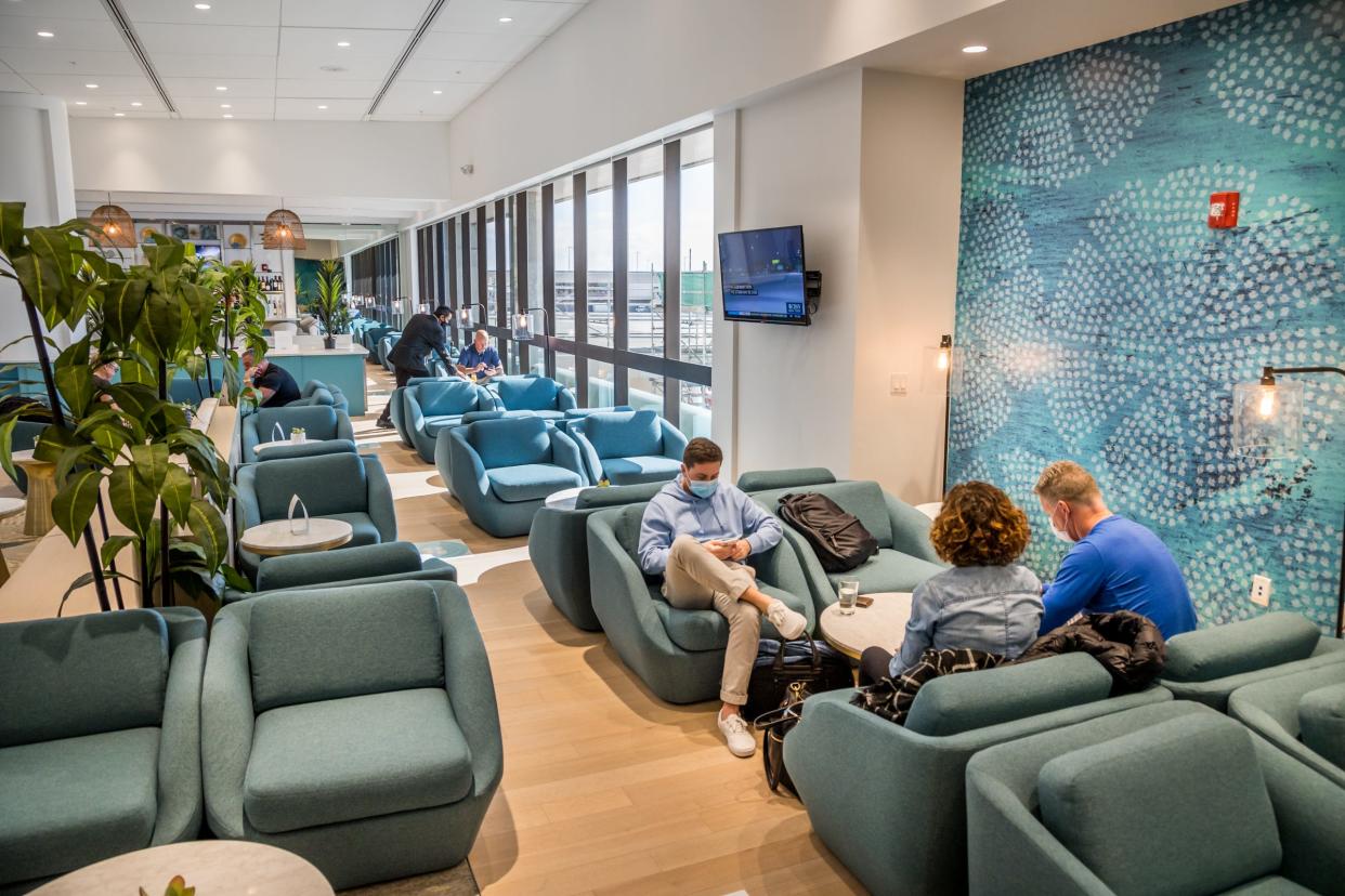 The Escape Lounge inside Palm Beach International Airport debuted in 2020. Airport officials have plans for further enhancements to the airport, including the expansion and renovations to Concourse B and replacing the Aircraft Rescue and Fire Fighting buildings.