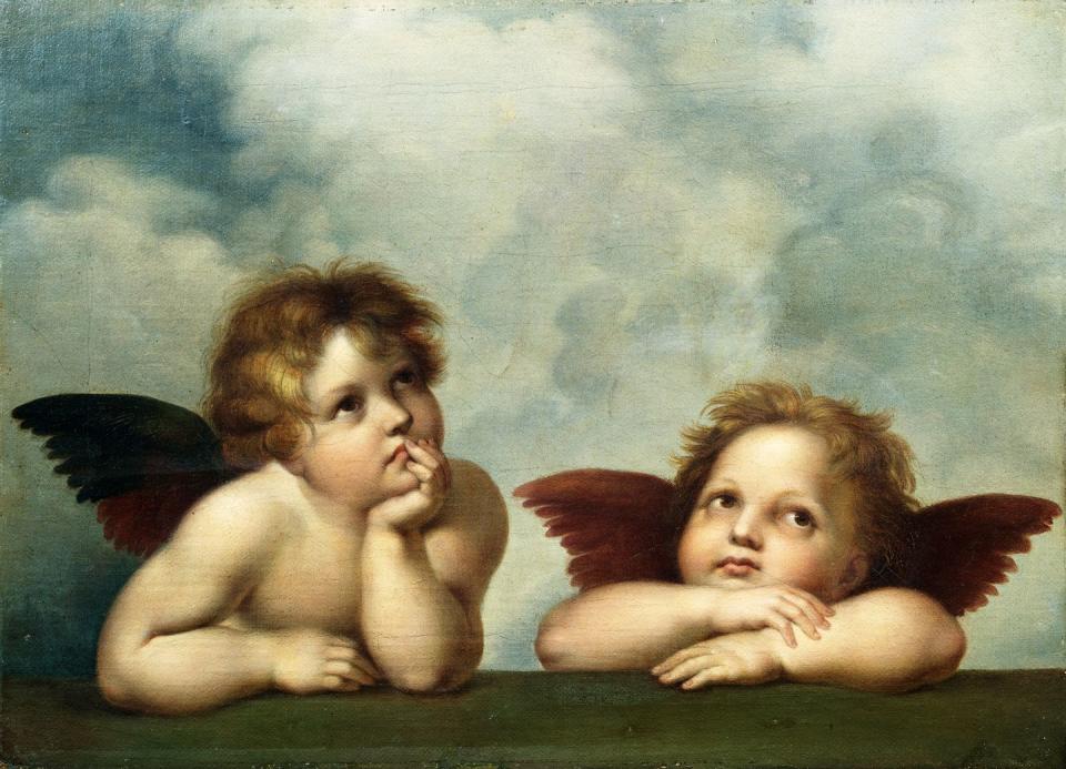 painted image of cherub babies