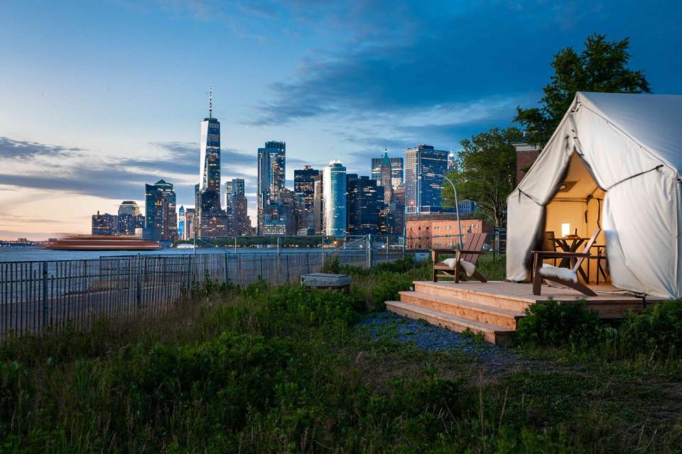 Spend the night glamping on Governors Island.