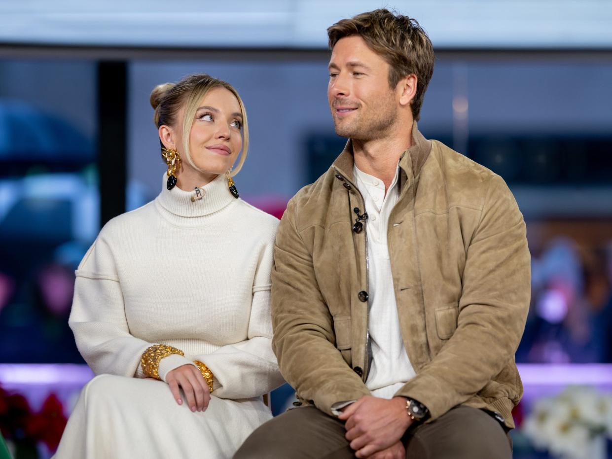 Sydney Sweeney and Glen Powell on the Today show in December 2023