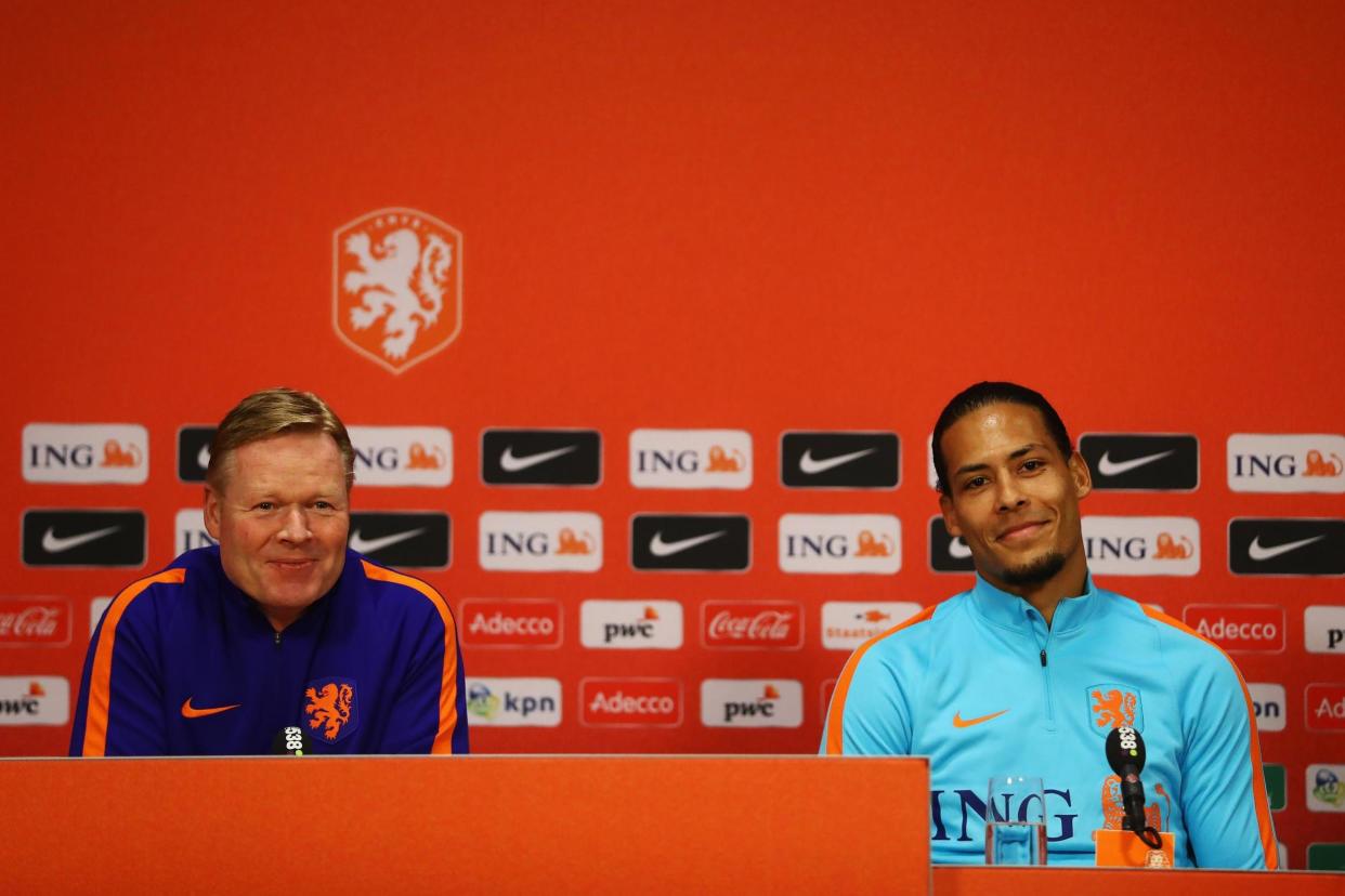 Skipper | Virgil van Dijk (right) is the new Netherlands captain: Dean Mouhtaropoulos/Getty Images