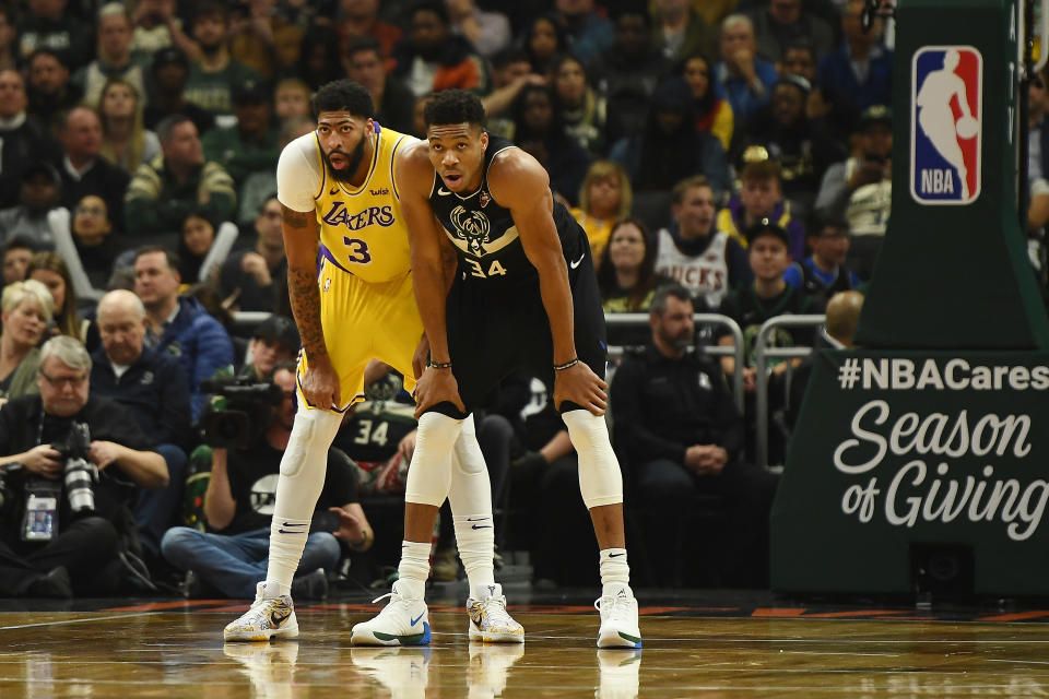 Anthony Davis and Giannis Antetokounmpo could secure their Hall of Fame candidacies by season's end. (Stacy Revere/Getty Images)