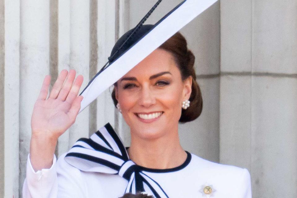 <p>Samir Hussein/WireImage</p> Kate Middleton attends Trooping the Colour on June 15, 2024 in London, England.