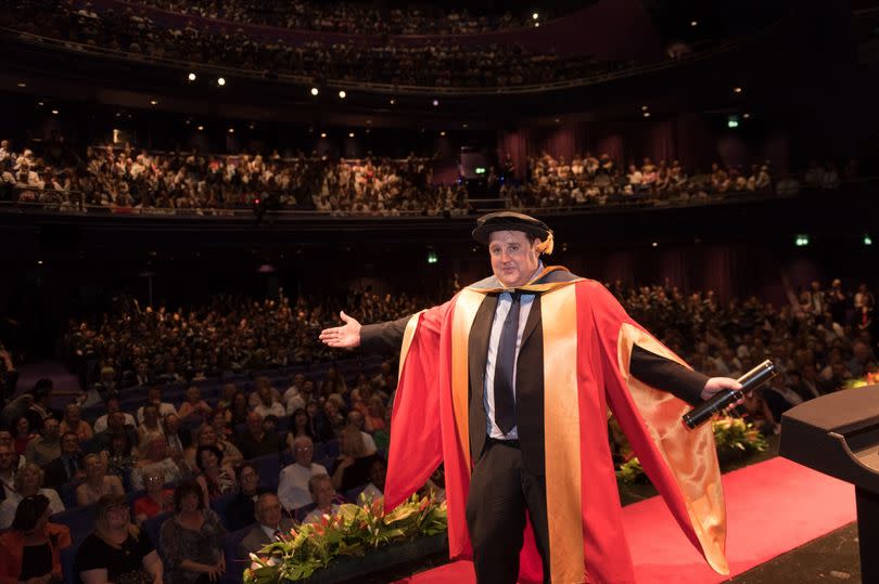 Peter Kay received the honorary doctorate at Salford's Lowry Theatre in 2016
