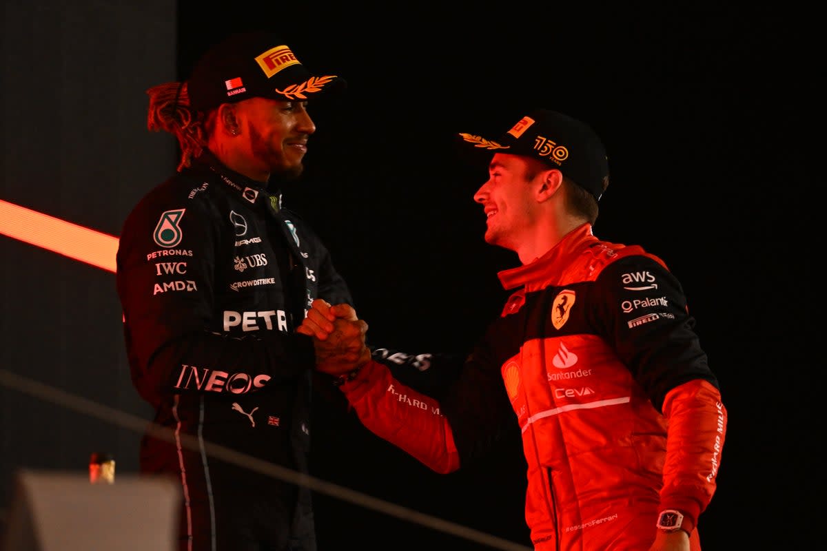 One option is for Hamilton to replace Charles Leclerc, with the Monegasque moving the other way to Mercedes (Getty Images)