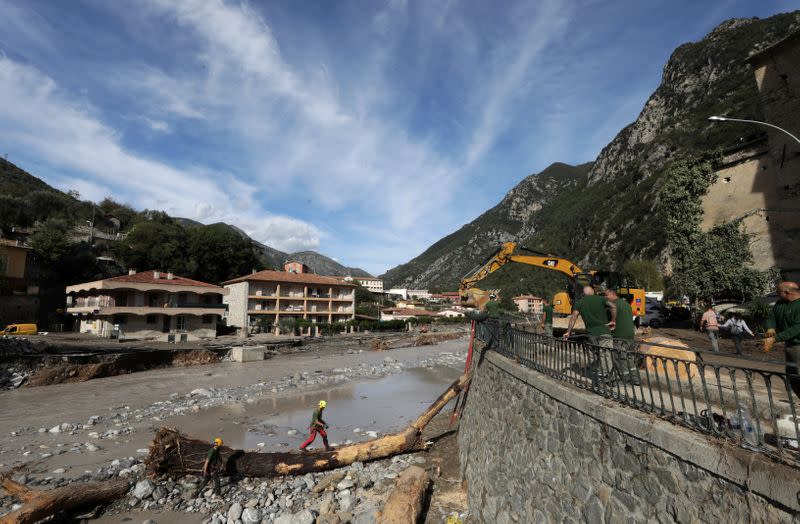 Clean-up operations after storm Alex hit southern France