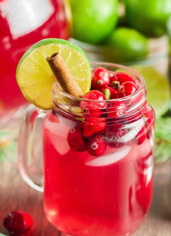 <p>The Country Cook</p><p>Cranberry juice elevates every cocktail it touches. </p><p><strong>Get the recipe: <a href="https://www.thecountrycook.net/cranberry-wine-spritzer/" rel="nofollow noopener" target="_blank" data-ylk="slk:Cranberry Wine Spritzer;elm:context_link;itc:0;sec:content-canvas" class="link rapid-noclick-resp">Cranberry Wine Spritzer</a></strong></p>