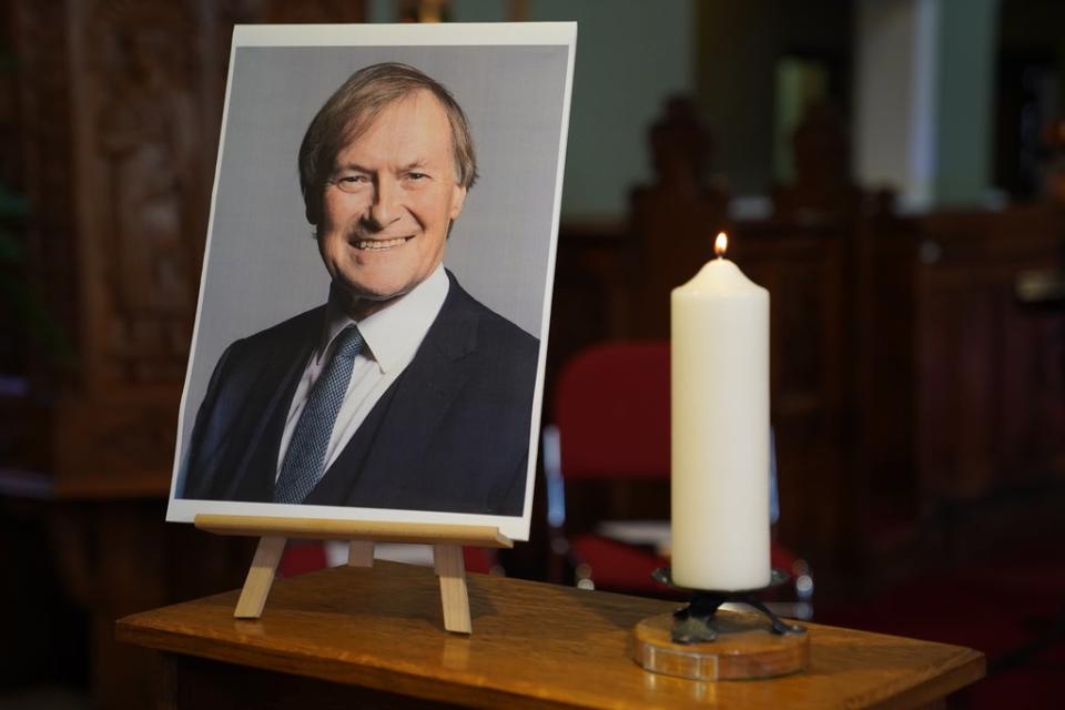 Prayers are being offered at a service of remembrance for the MP Sir David Amess (Kirsty O’Connor/PA) (PA Wire)