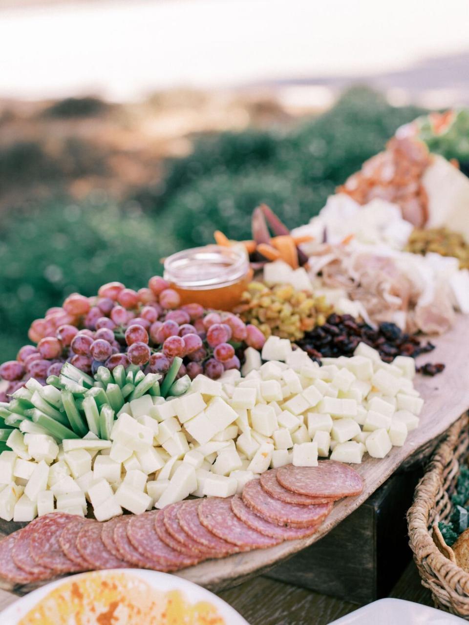 charcuterie board at wedding