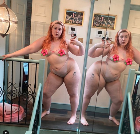 Honey Ross plus size diversity image on bikini mirror selfie