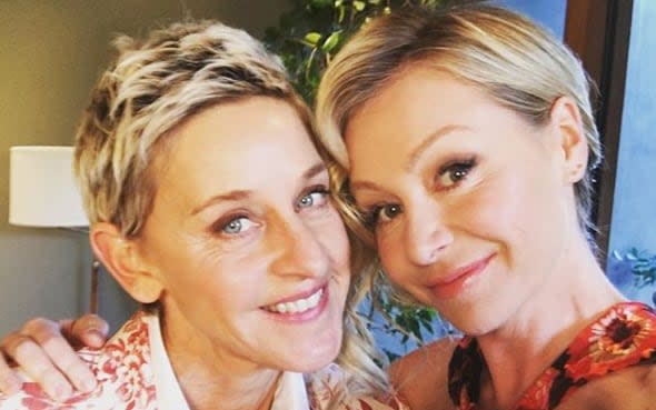 Portia de Rossi (right) with wife Ellen DeGeneres - Instagram