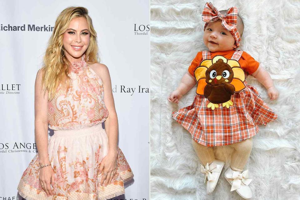 <p>Tara Lipinski/Instagram, Michael Tullberg/Getty</p> Tara Lipinski celebrates her first Thanksgiving as a mom with baby Georgie