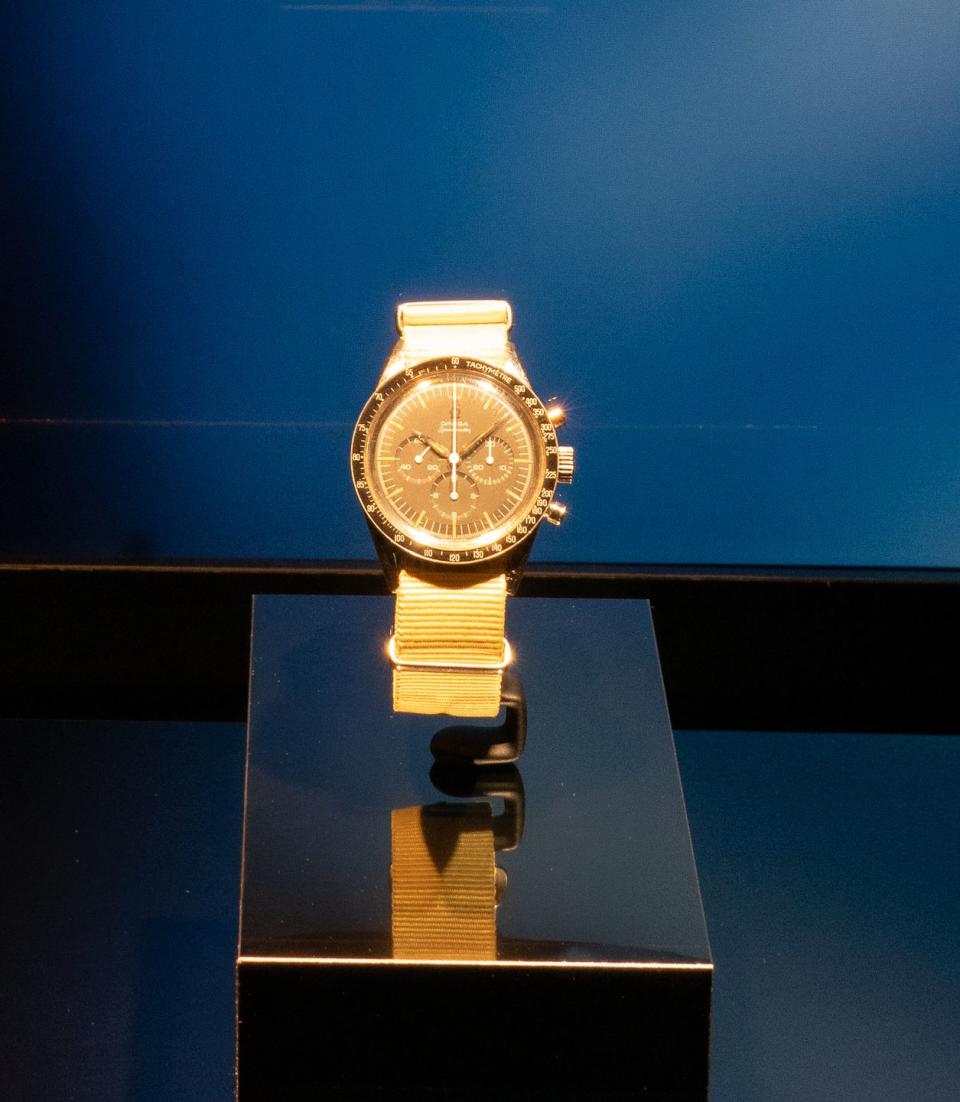 a watch on a stand