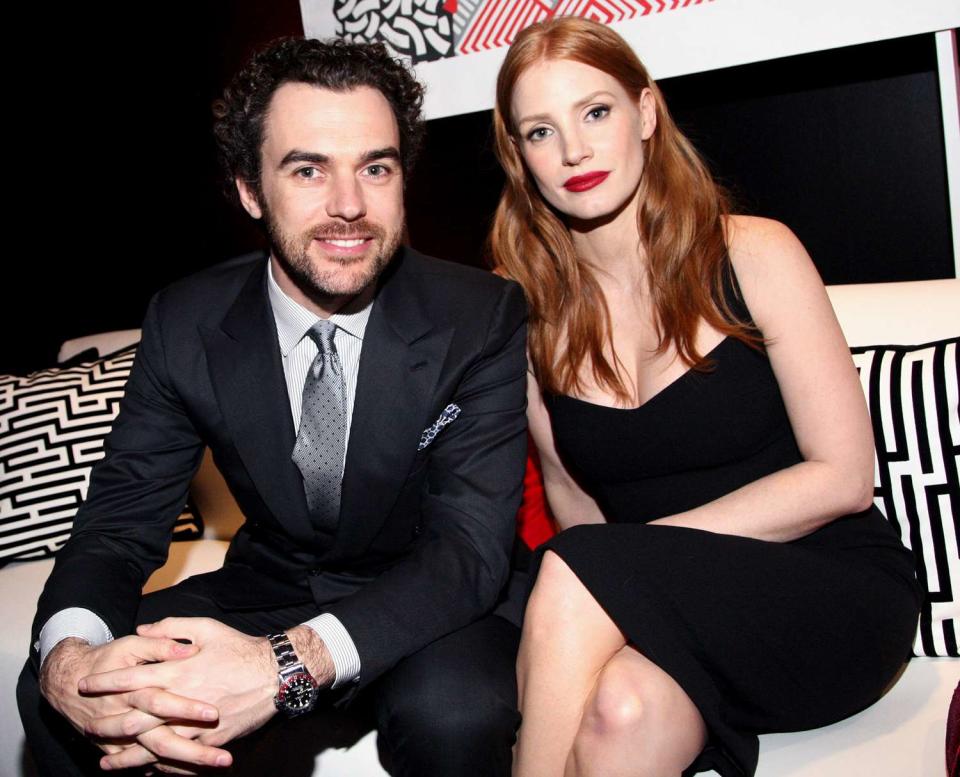 Jessica Chastain (R) and fashion executive Gian Luca Passi attend the 87th annual Academy Awards Oscar Week celebrates Foreign Language Films held at Future Home Of The Academy Museum Of Motion Pictures on February 20, 2015 in Los Angeles, California