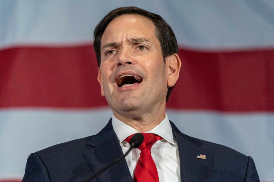 Florida Senator Marco Rubio addresses supporters during an Election night party in Miami Florida on November 8, 2022