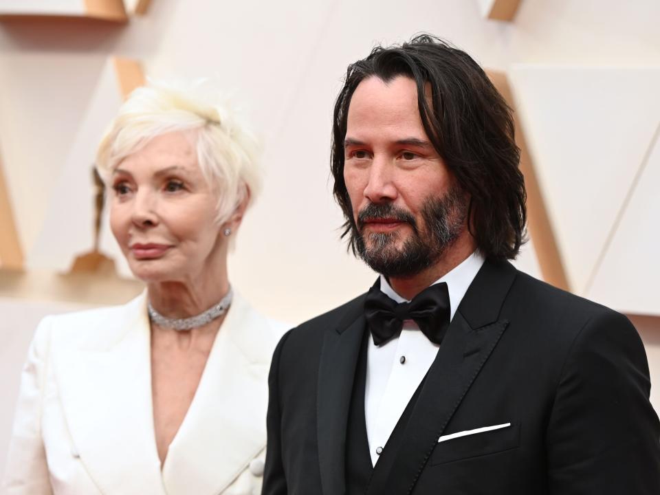 Keanu Reeves and his mother Patricia Taylor at the Oscars in 2020