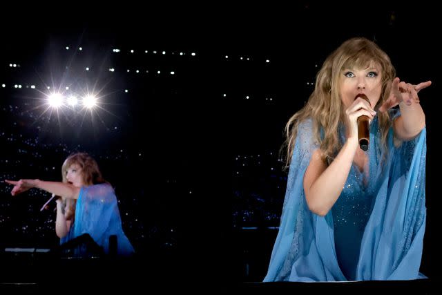 <p>Kevin Winter/TAS23/Getty</p> Taylor Swift performs in Los Angeles on Aug. 9, 2023