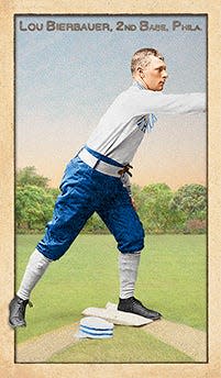 Tobacco card of Erie native Lou Bierbauer