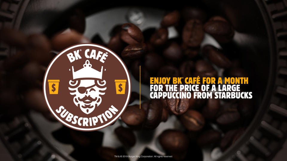BK Cafe Coffee subscription graphic.