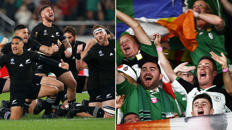 Irish fans sung over the top of the Haka at the Rugby World Cup.