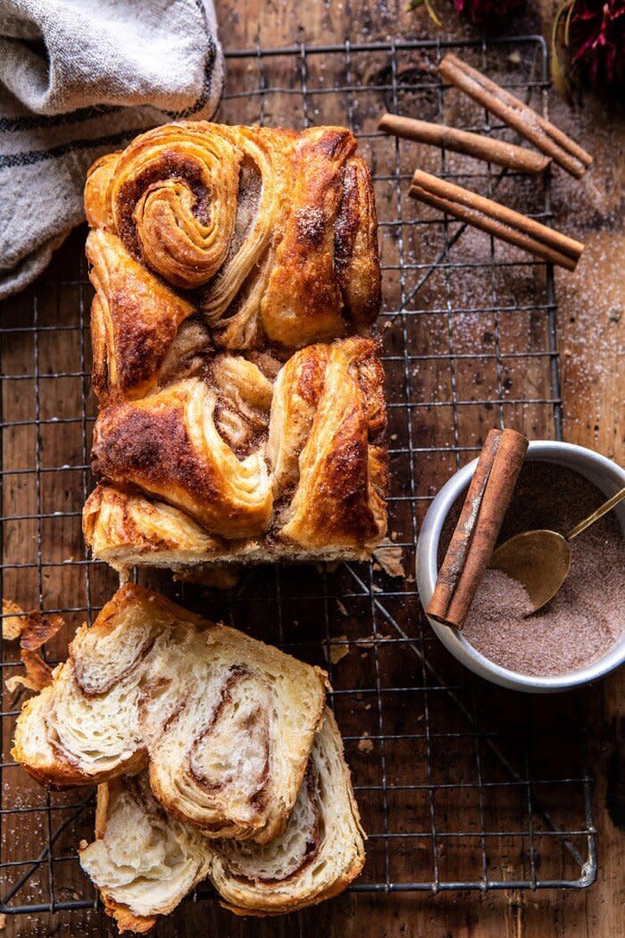 <strong><a href="https://www.halfbakedharvest.com/easy-swirled-cinnamon-sugar-croissant-loaf/" target="_blank" rel="noopener noreferrer">Get the Swirled Cinnamon Sugar Croissant Loaf recipe from Half Baked Harvest</a> &nbsp;</strong>