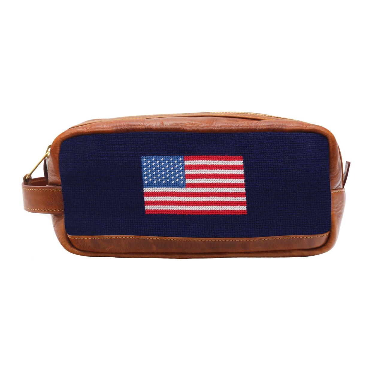 <p><a href="https://www.smathersandbranson.com/collections/toiletry-bags/products/american-flag-needlepoint-toiletry-bag" rel="nofollow noopener" target="_blank" data-ylk="slk:Shop Now;elm:context_link;itc:0;sec:content-canvas" class="link rapid-noclick-resp">Shop Now</a></p><p>American Flag Toiletry Bag</p><p>smathersandbranson.com</p><p>$155.00</p>